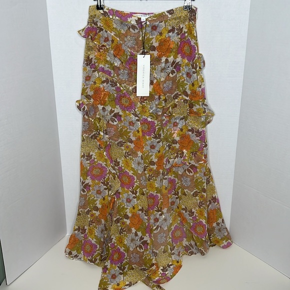 NWT VERONICA BEARD Silk Garden
Floral Eleonora Midi Skirt Stone Multi Size 0 - Picture 3 of 9